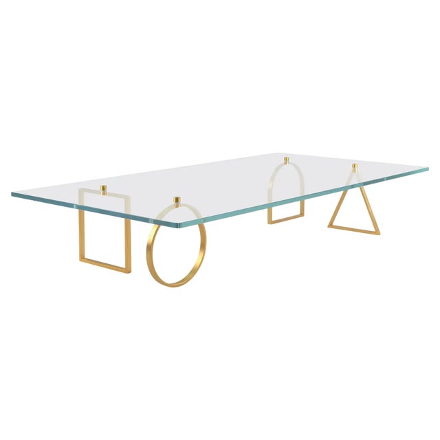 Brass and Glass Bagatto Coffee Table by Ilaria Bianchi For Sale