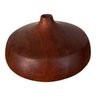 Mid Century Rude Osolnik Turned Walnut Weed Vase For Sale