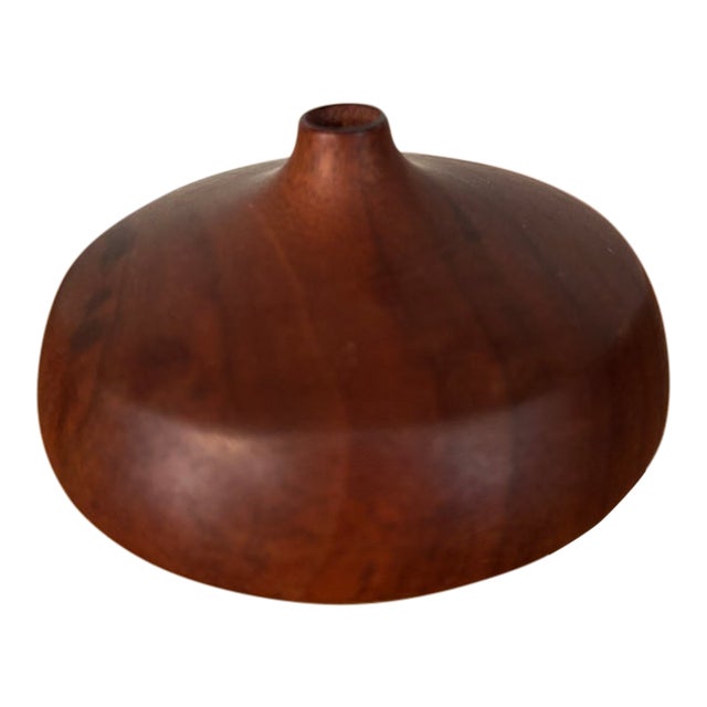 Mid Century Rude Osolnik Turned Walnut Weed Vase For Sale