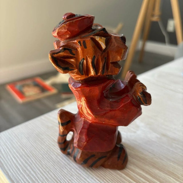 Mid-Century Modern Carter Hoffman Rare Princeton UniversityTiger Wooden Hand Carved and Painted Mascot 1950’s Rare For Sale - Image 3 of 11
