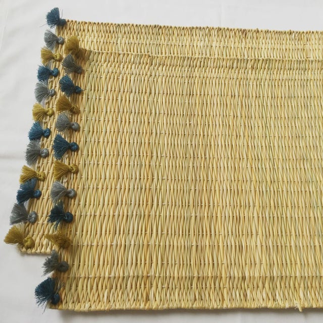 Moroccan Lola Placemat With Tassel, Set of 2 Cerulean Haze For Sale - Image 3 of 5