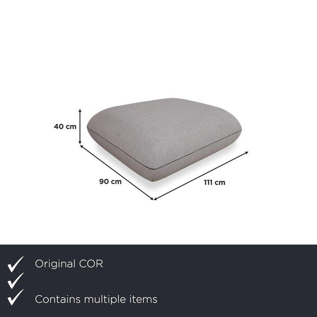 Modern Jalis 21 Set of Fabric Two-Seater Stool and Grey Sofa, Set of 2 For Sale - Image 3 of 18
