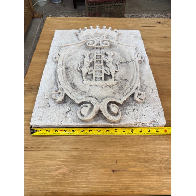 Stone Mid 19th Century Italian Stone Coat of Arms For Sale - Image 7 of 9