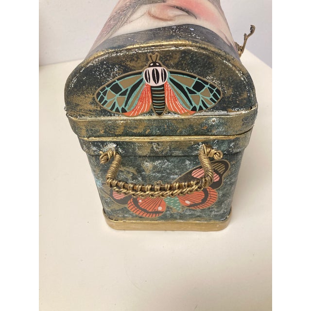Contemporary Decorative Box-One of a Kind, Hand Painted and Embellished For Sale - Image 3 of 8