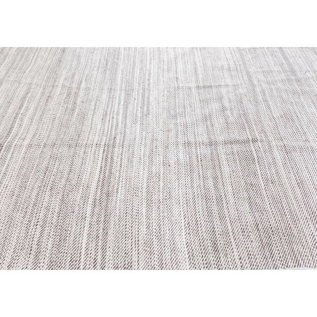 Early 21st Century Soft Mist Flatweave Modern Runner In Light Gray "Haze" by Doris Leslie Blau For Sale - Image 5 of 8