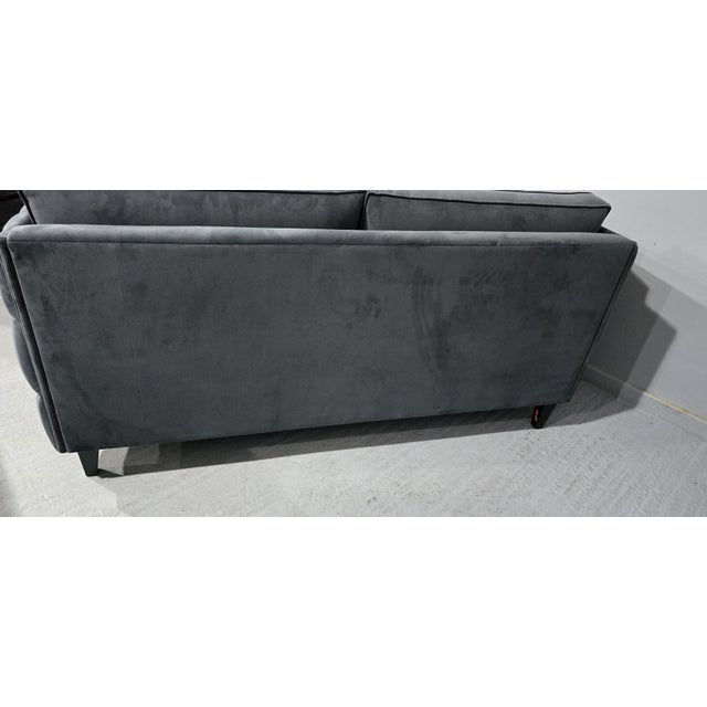 Textile Vintage Blue Velvet Sofa For Sale - Image 7 of 7