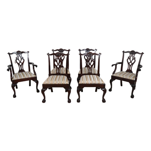Set of 6 Stickley Mahogany Dining Room Chairs For Sale