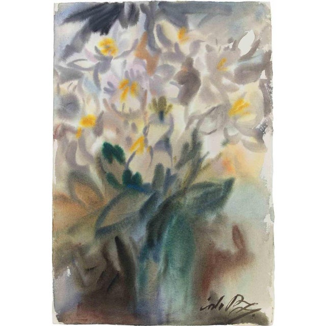 Carlo Ravagnan, Still Life, Watercolor, 1970s For Sale