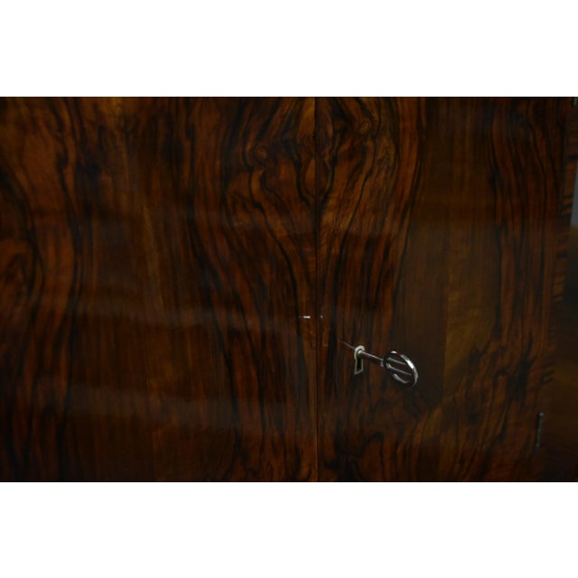 Art Deco Asymmetrical Cabinet in Walnut and Chrome, Poland, 1930s For Sale - Image 10 of 13