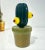2000s Italian Teal Gold Green Murano Art Glass Cactus Plant With Yellow Flowers For Sale In New York - Image 6 of 13