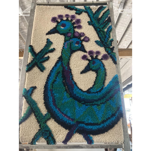 1970s Vintage Peacock Wall Tapestry, 1970s For Sale - Image 5 of 5