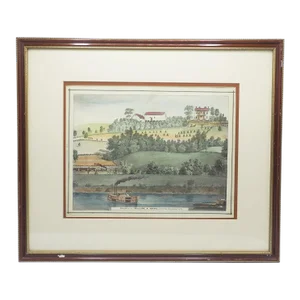 Aquatint Lithograph William Payne Homestead Monongahela River Near Pittsburgh