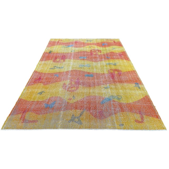 1970s Vintage Zeki Muren Area Rug 7x10 For Sale - Image 4 of 9