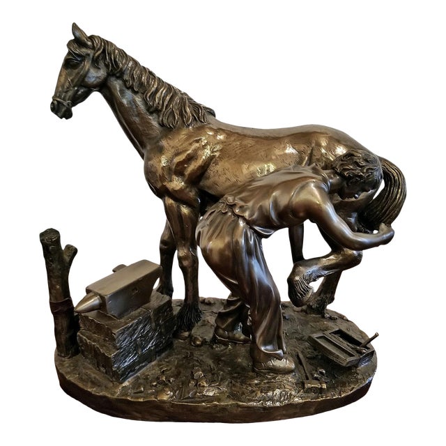 Irish "Horse and Farrier" Sculpture by Genesis Chairish