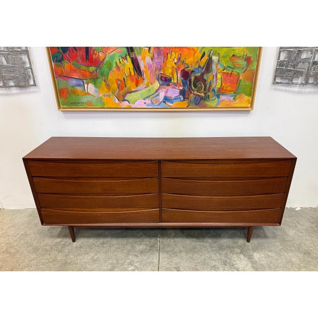 Wood Mid-Century Danish Modern Teak Arne Vodder Sibast Dresser, Refinished For Sale - Image 7 of 9