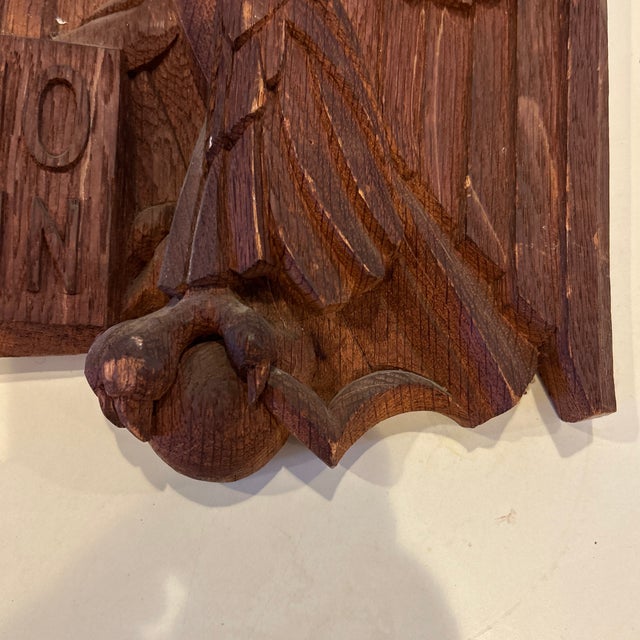 Vintage Carved Wooden Eagle Plaque For Sale In Philadelphia - Image 6 of 8