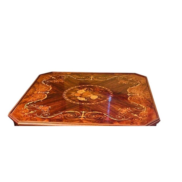 Casa Di Sorrento Mid 20th Century Italian Inlaid Walnut Marquetry Multi-Game Table )Chess, Backgammon, Roulette, Cards) With All Game Pieces – Home Game Table For Sale - Image 4 of 15