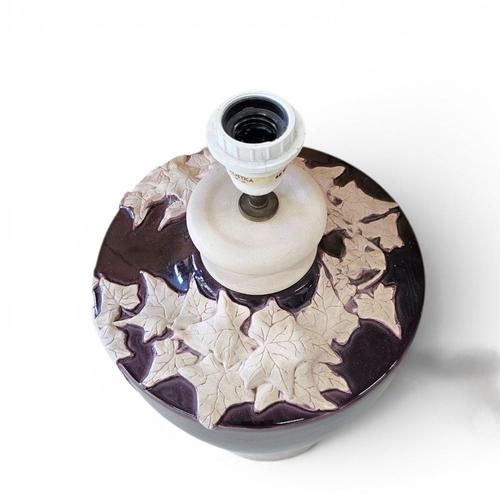 Large Kostka Floral Ceramic Vase Lamps, 1970s, Set of 2 For Sale - Image 3 of 13
