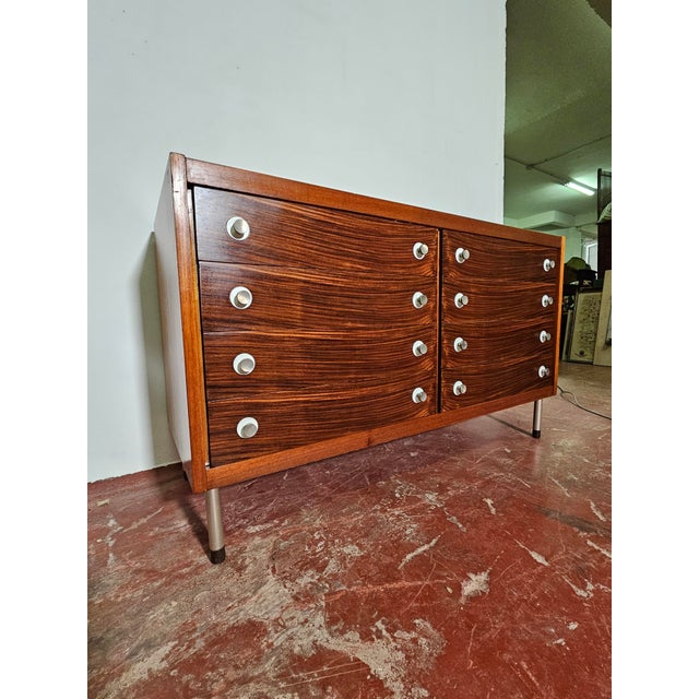 Brown Teak Chest of Drawers by Georges Coslin for 3V Italia, 1960s For Sale - Image 8 of 14