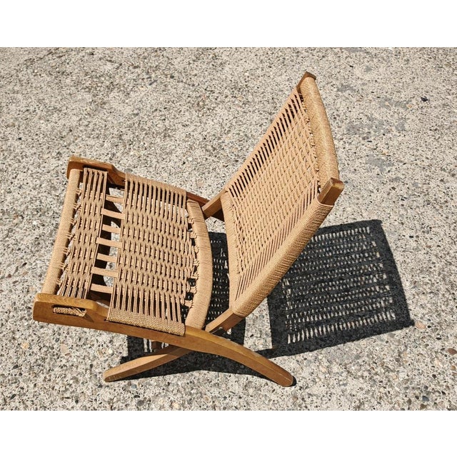 Mid-Century Modern Folding Chairs in Beech and Paper Cord attributed to Ebert Wels, 1960s, Set of 2 For Sale - Image 8 of 12
