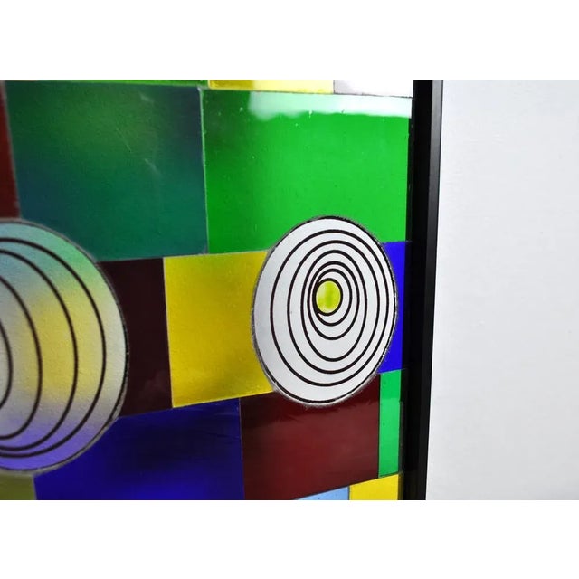 2000 - 2009 Peter Stuhr, Abstract Geometric Chameleon Sculpture, 2005, Steel & Stained Glass For Sale - Image 5 of 9