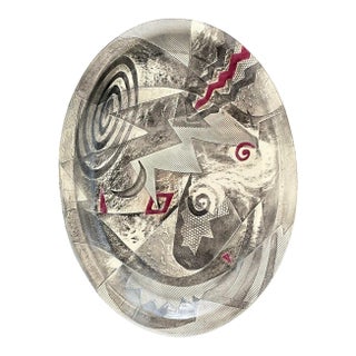 Vintage Postmodern Abstract Original Studio Pottery Tray For Sale