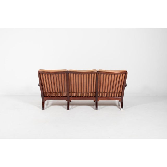 Danish 3-Seat Sofa with Cognac Leather Cushions For Sale - Image 11 of 18