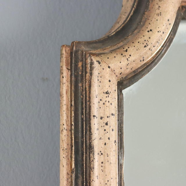 Silver Antique Italian Carved and Lacquered Wood Mirror, 1900s For Sale - Image 8 of 13
