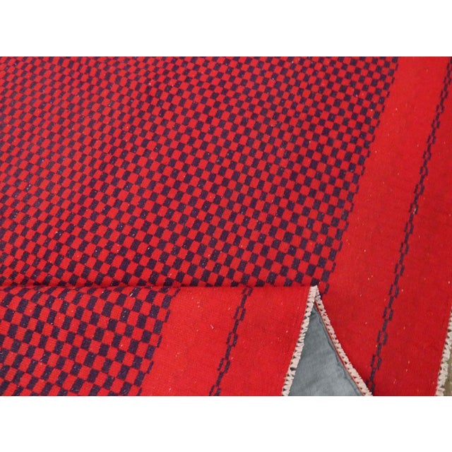Red Galerie Shabab Collection Mid-20th Century Handmade Turkish Flatweave Accent Rug in Red For Sale - Image 8 of 9