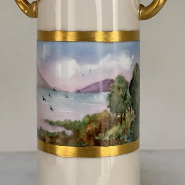 Antique Hand-Painted Vase From Bavaria For Sale - Image 9 of 13
