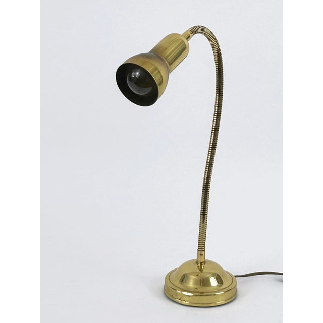 Mid-Century Modern Gooseneck Brass Table Lamp, Germany, 1970s For Sale - Image 11 of 18