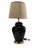 1980s Vintage 1980s Black Chinoiserie Ceramic Ginger Jar Table Lamp With Linen Shade For Sale - Image 5 of 6