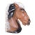 Brown Ceramic Horse Head Bookend in Brown and Black For Sale