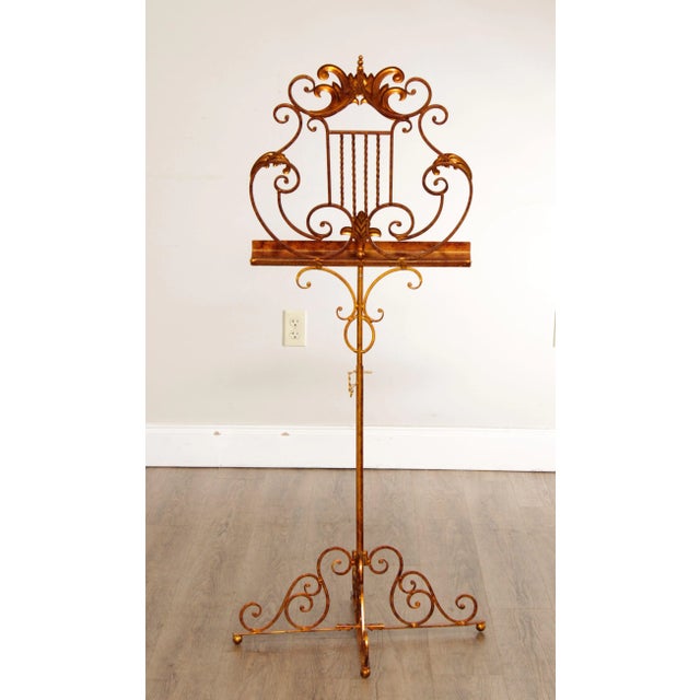 Late 20th Century Victorian Style Italian Gilt Metal Music Stand For Sale - Image 5 of 13