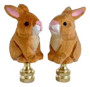 Easter Bunny Lamp Finials - a Pair