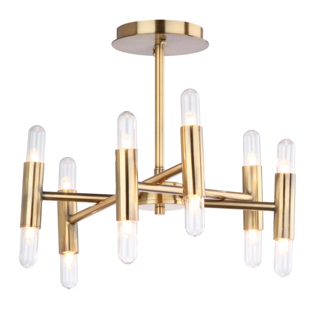 Inspired by iconic space-age vintage treasures, this contemporary flush mount chandelier elevates any room with it's...
