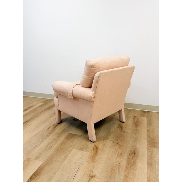 Mid 20th Century Vintage Drexel Heritage Pink Upholstered Armchair Post Modern, Hollywood Regency For Sale - Image 5 of 10