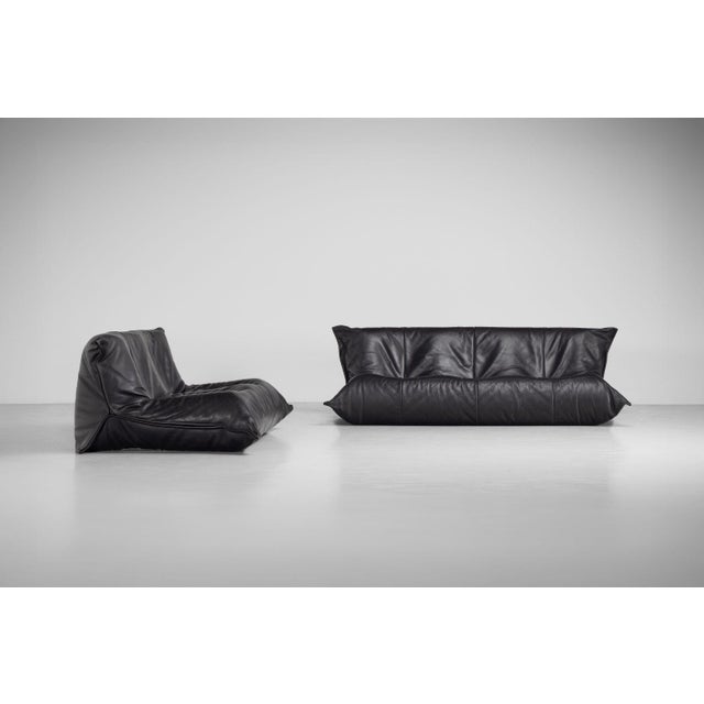 Black Yoko Sofa Set attributed to Michel Ducaroy for Ligne Roset, France, 1985, Set of 2 For Sale - Image 8 of 18