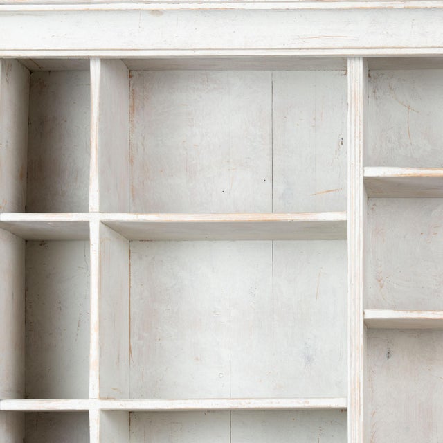 Late 19th Century 19th Century Large Gray Painted Pine Bookcase Display Cabinet From Denmark For Sale - Image 5 of 10