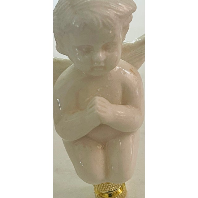 Figurative Mid 20th Century Ceramic Praying Angel Lamp Finial For Sale - Image 3 of 3