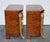 French Empire Style Gold Detailed Burr Walnut Bedsides Nightstands, Set of 2 For Sale - Image 4 of 12
