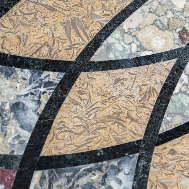 Late 20th Century Neoclassical Inlaid Marble Center Table For Sale - Image 11 of 12