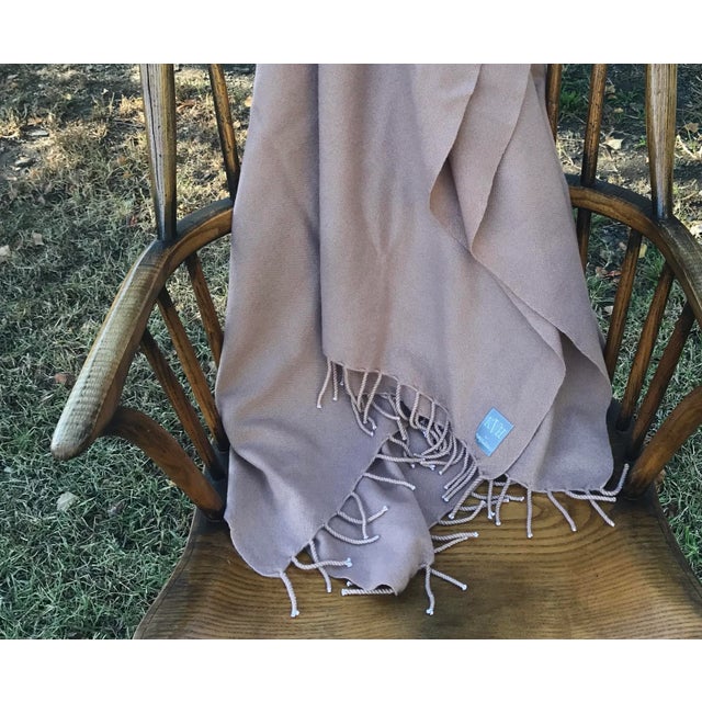 Opulent Felted Cashmere Blanket With Fringe (Honey) For Sale - Image 4 of 4