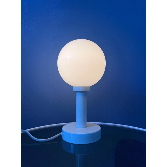 Mid-Century Space Age White Opaline Glass Table Lamp For Sale - Image 4 of 10