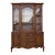 Late 20th Century Queen Anne Style Wood and Glass China Hutch Cabinet For Sale