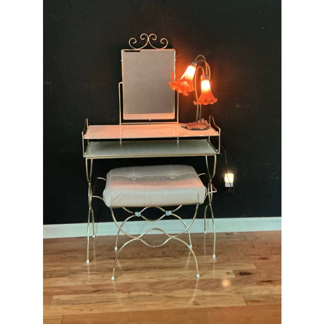 Tiffany Styled Pond Lily Three Light 16"Tall Table Lamp For Sale - Image 12 of 12