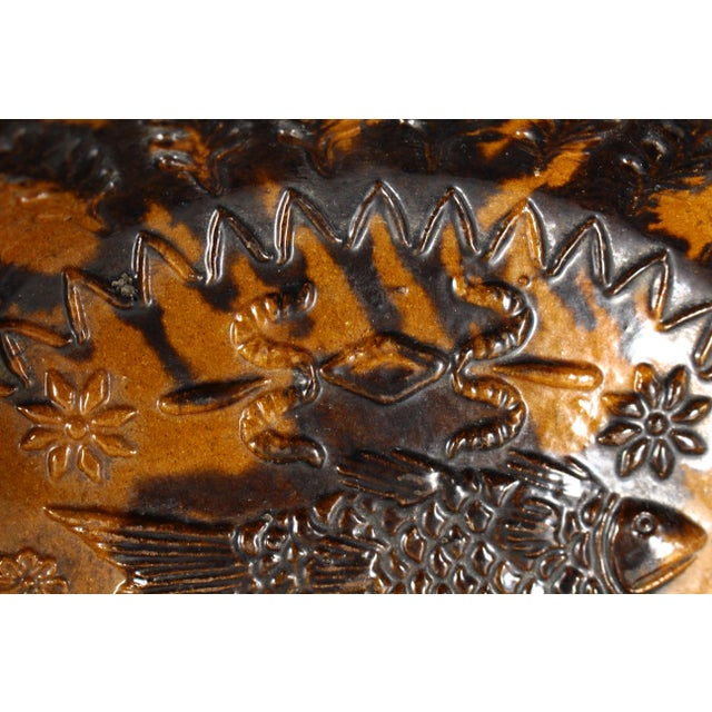 Late 19th Century Circa 1900 Barrio De La Luz Puebla Pottery Dish Tortoiseshell Glaze Barro Vidriado For Sale - Image 5 of 18