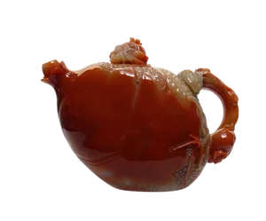 Thousand Kids Carved Pomegranate Shape Shou Shan Stone Teapot