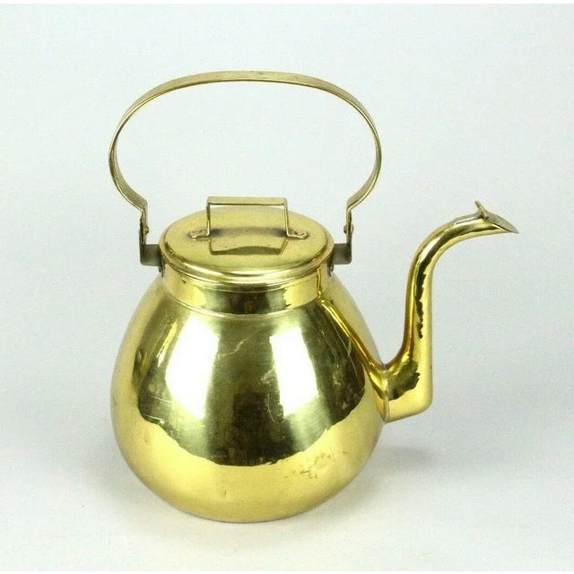 1800s X-Large Brass Tea Coffee Kettle Community Teapot English For Sale - Image 13 of 13