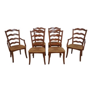 Set of 6 French Country Style Cherry Dining Room Chairs For Sale